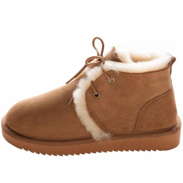 

boots 2021 genuine sheepskin leather woman snow 100% natural fur warm wool women's winter shoes, Black