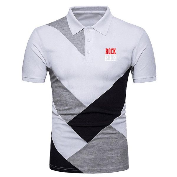 

men's polos 2021 rockshox summer shirts men fashion embroidery neck print luxury casual comfortable cotton short sleeve, White;black
