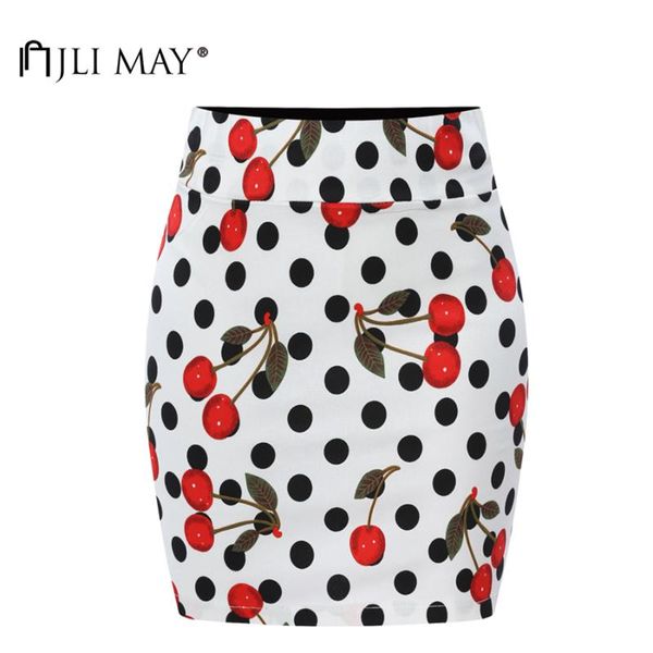 

skirts jli may vintage polka dot pencil skirt mini high waist women clothes elegant causal office work retro plus size party 50s, Black