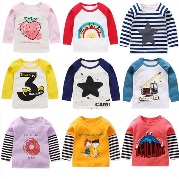 

kids boys t shirts baby long sleeve excavator children autumn solid cotton sweatshirt 2 3 4 5 6 7, Blue
