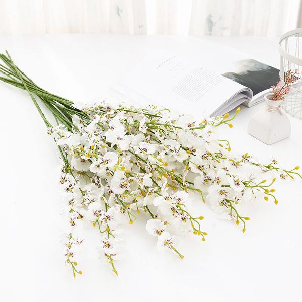 

decorative flowers & wreaths simulation dancing blue yellow fake flower 5 fork orchid el wedding home decoration greenery