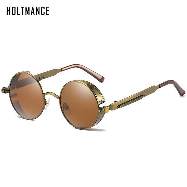 

outdoor eyewear classic gothic steampunk sunglasses polarized men women brand designer vintage round metal frame sun glasses uv