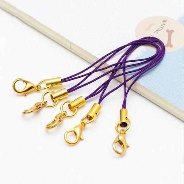 

50pcs/lot mulitcolor gold lobster clasp(12mm) lanyard strap cord (5cm) mobile straps charm nylon key ring chain diy jllimb