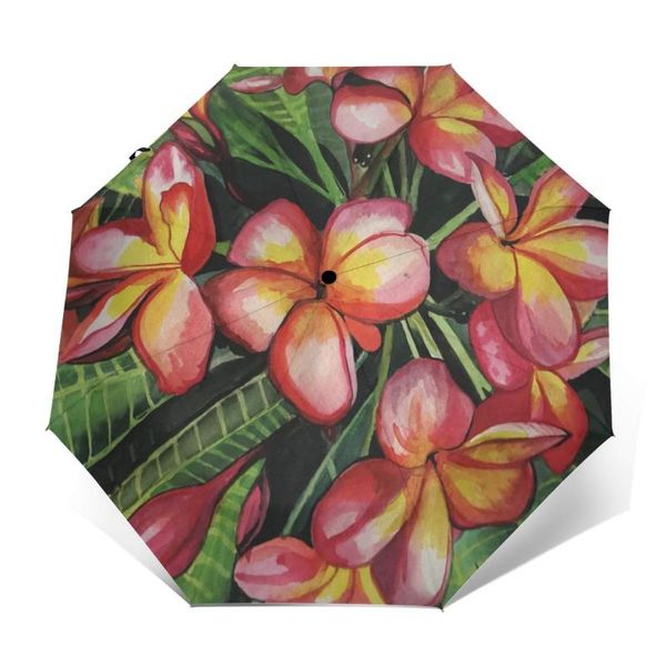 

umbrellas peach umbrella waterproof automatic colorful painting lightweight trekking