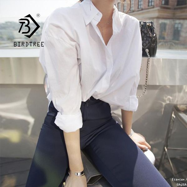 

women's blouses & shirts arrival women solid turn-down collar white shirt batwing sleeve button up long blouse korea style feminina blu