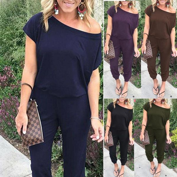 

women's jumpsuits & rompers jumpsuit women off shoulder bodycon long sleeve clubwear playsuit skinny female black trousers, Black;white