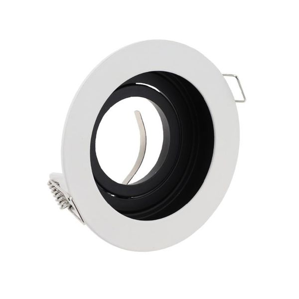 

white round retrofit led ceiling downlight housing adjustable frame mr16 gu10 bulb fixture downlight holder