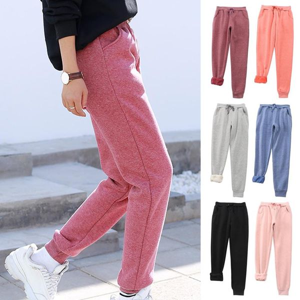 

women's pants & capris velvet casual women autumn winter plus cashmere warm sports fashion all-match colorful cotton trousers, Black;white
