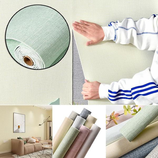 

wallpapers strong self adhesive faux linen textured wallpaper removable stick contact paper wall door for accent bedroom sticker