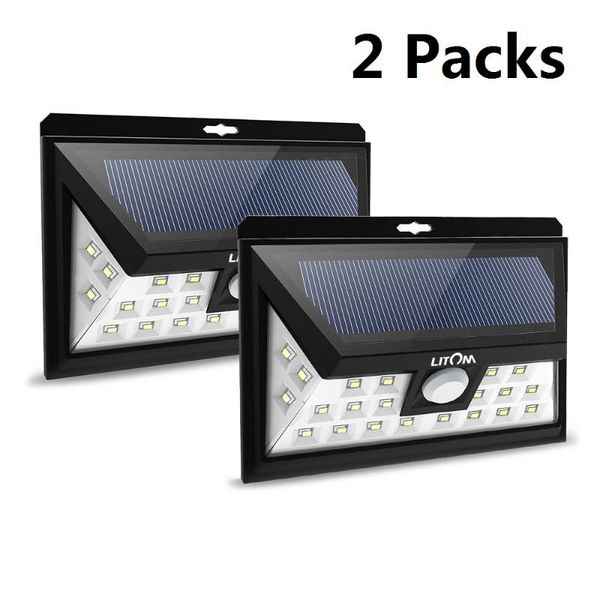 

solar lamps litom 24 led light outdoor lamp motion sensor wall spotlight detector for garden lighting