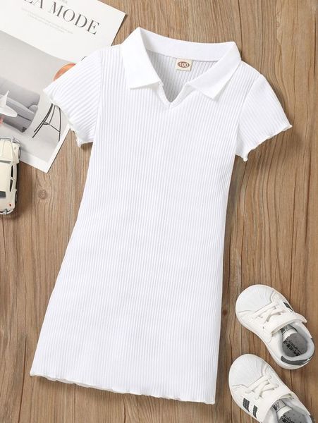 

toddler girls lettuce trim notched neck rib knit dress she, Red;yellow