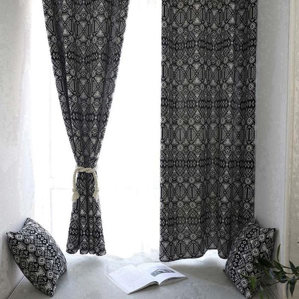 

curtain & drapes jacquard double-sided creative semi-shading cloth simple modern for bedroom sitting room kitchen bay window