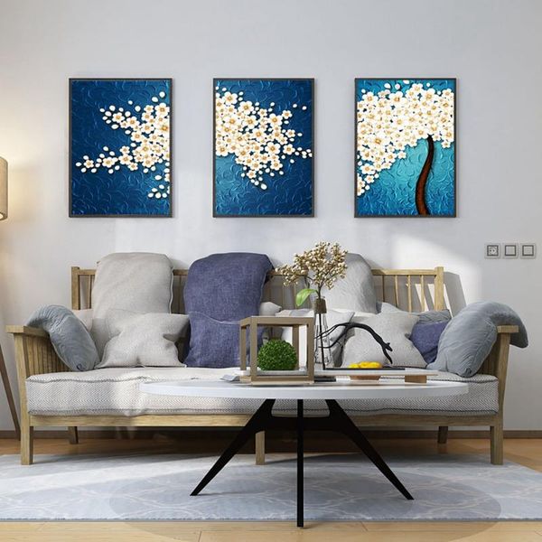 

paintings facai tree three spray oil painting process art canvas decoration wall picture for home living room