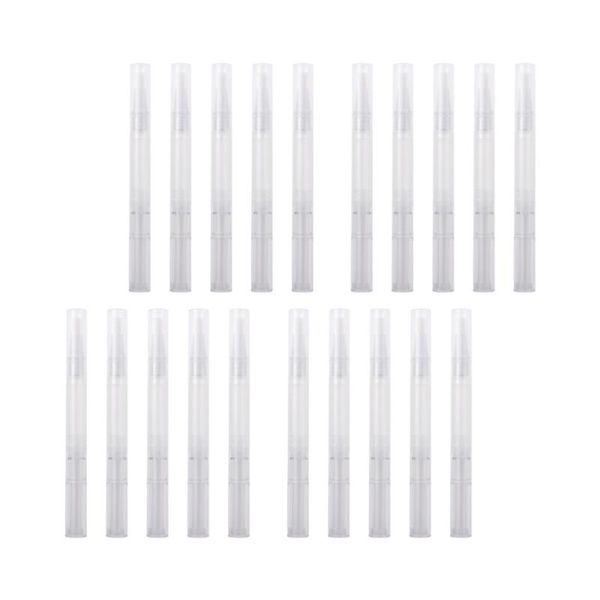 

storage bottles & jars 21pcs transparent empty nail oil twist pen cosmetics container lip gloss applicators liquid tube (no.1, 3ml)
