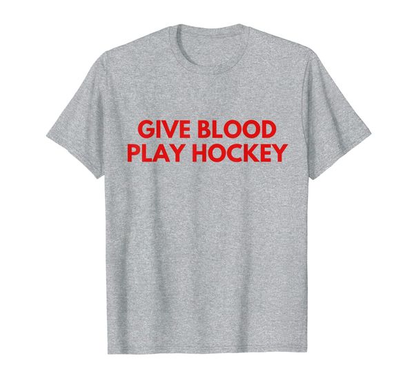 

man sport give blood play hockey funny t-shirt, White;black