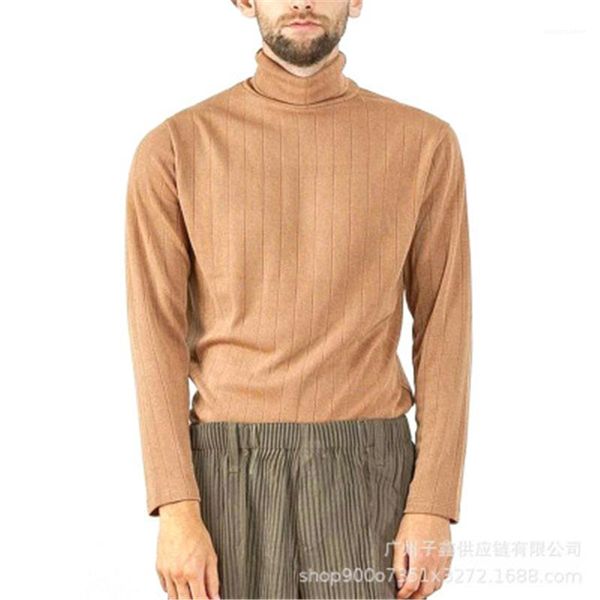 

t-shirt fashion occident trend style solid colors long sleeve casual knitting tees spring male new slim bottoming tshirt mens high neck, White;black