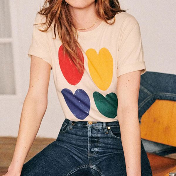 

2021 new hearts pattern tee femme round neck short sleeve chic casual cotton t shirt summer vintage printed women tshirt 78pc, White