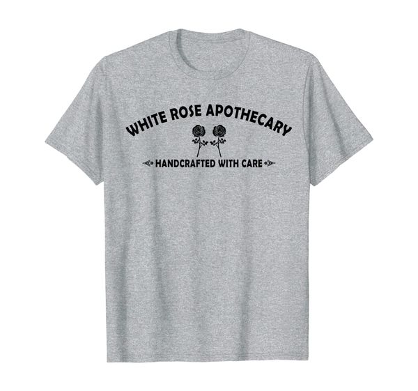 

rose apothecary tshirt handcrafted with care gift men women, White;black