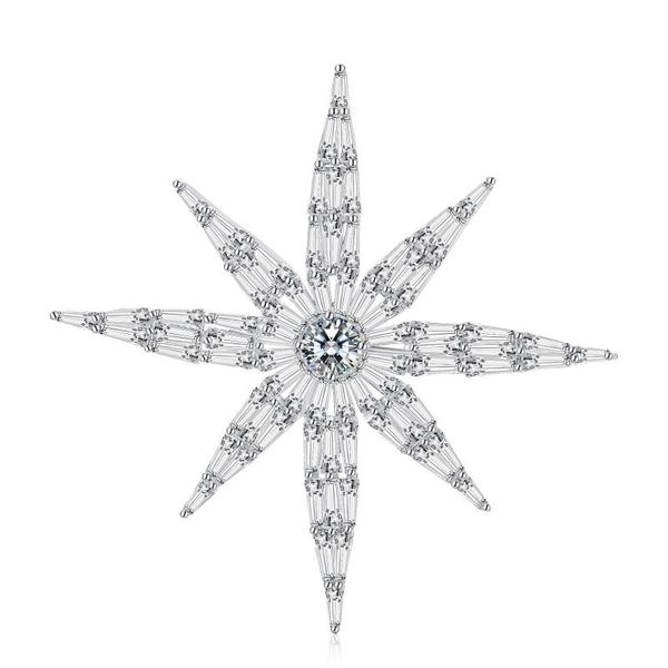 

pins, brooches original european and american geometric brooch artificial zircon silk scarf accessories, Gray