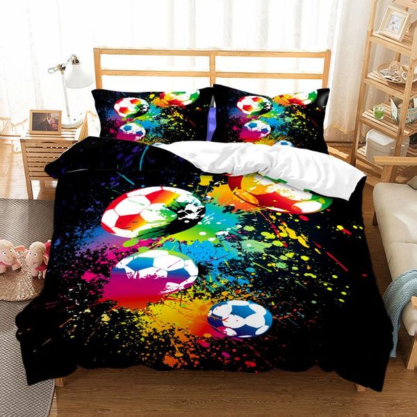 

bedding sets real football boys set king  double full twin single size bed linen