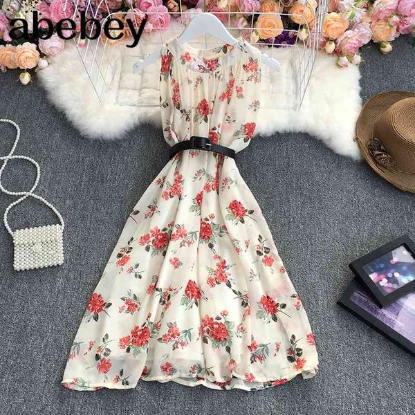 

summer fashion o-neck sleeveless off shoulder dress high waist lace up waist print mid-length a-line dress 210715, Black;gray