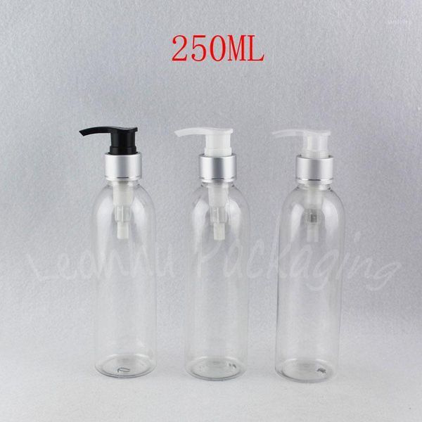 

storage bottles & jars 250ml transparent round shoulder plastic bottle , 250cc shower gel / lotion sub-bottling empty cosmetic container