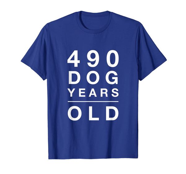 

490 dog years old funny 70th birthday gift tshirt, White;black