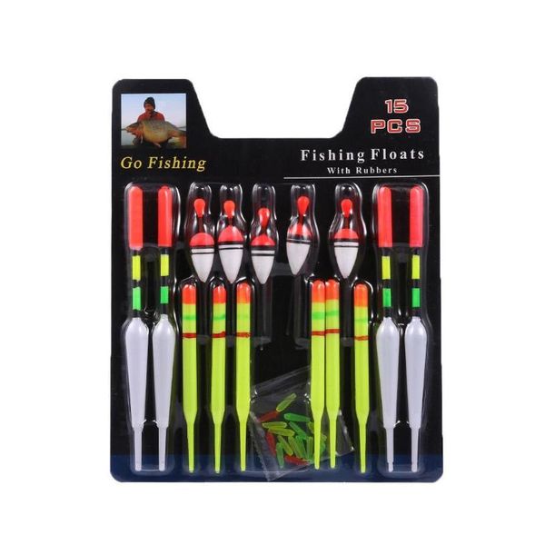 

fishing accessories 15 pcs floating standard fish float floats gear supplies pack of set