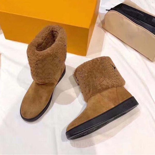 

fashion designer boots winter warm cotton fabric ankle snow booties martin lady boot cowboy bottes leather outdoors shoes with box, Black