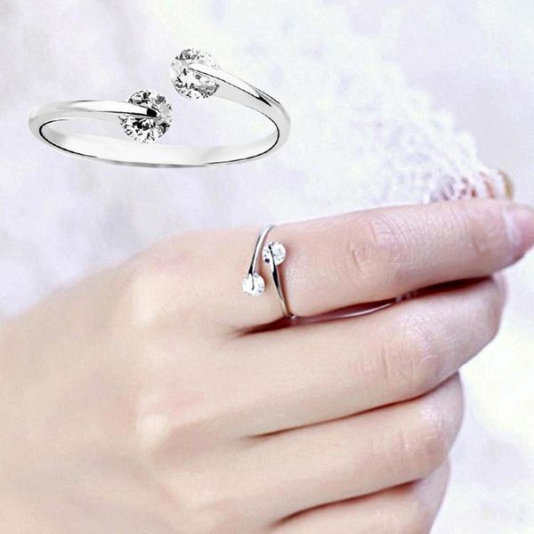 

wedding rings adjustable open cuff women delicate shining simple rose gold engagement daily jewelry gifts, Slivery;golden