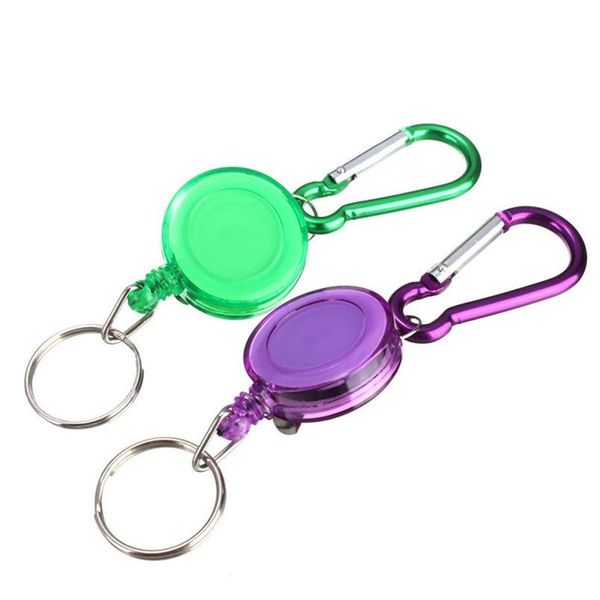 

2pcs carabiner edc wire keychain retractable safety anti-lost survival badge reel tool camping travel outdoor surviv jllklj