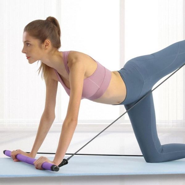 

resistance bands yoga crossfit exerciser pull rope portable pilates for fitness equipment elastic workout home bar tr s6f0