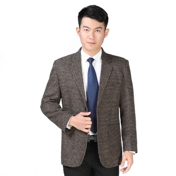 

men's suits & blazers waeolsa spring autumn blazer masculino gray khaki blend jacket suit men casual patch tailored man business garmen, White;black