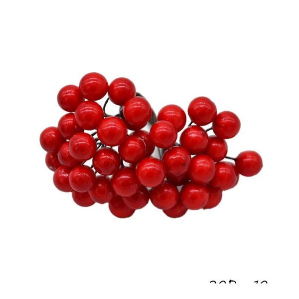 

red theme artificial flower cherry stamen berries bundle diy christmas decoration wedding cake gift box wreaths xm jllrnx