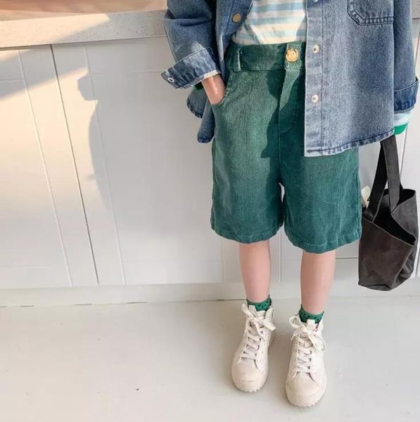 

2021 new arrival girls corduroy shorts summer fashion kids shorts 3-8 years, Black