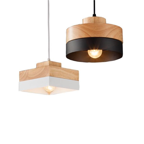 

pendant lighting nordic fashion wood iron light study office porch aisle corridor living room dining room bar cafe lighting