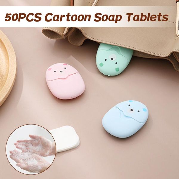 

soap dishes 50pcs disposable paper travel washing hand bath clean scented slice sheets portable mini 3 colors