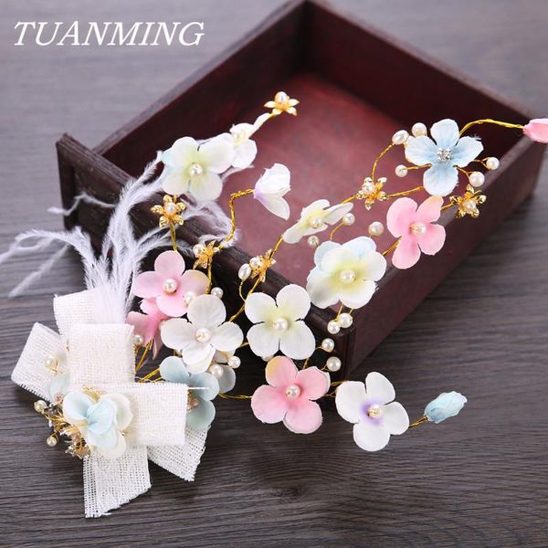 

hair clips & barrettes multicolor flower headbands jewelry wedding for girls head accessories women, Golden;silver