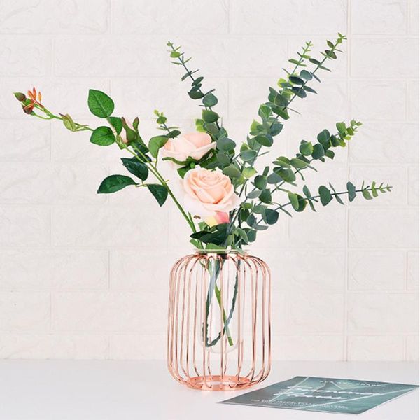 

vases nordic minimalist flower shelf iron geometric brief vase racks ornaments decoration glass bottle **d