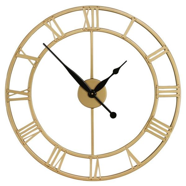 

round modern wall clock silent living room metal nordic minimalist watch golden duvar saati home decoration by50wc clocks