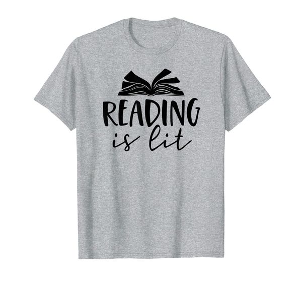 

reading is lit teacher t shirt for men women librarian gift, White;black