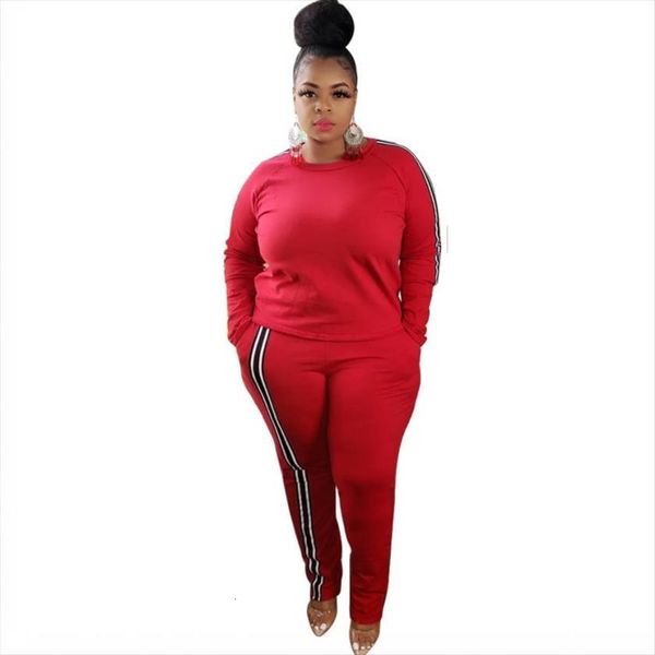 

casual sportswear set tracksuit 2 womenpant piece autumn clothes o neck and elastic waist pants matching sets, White