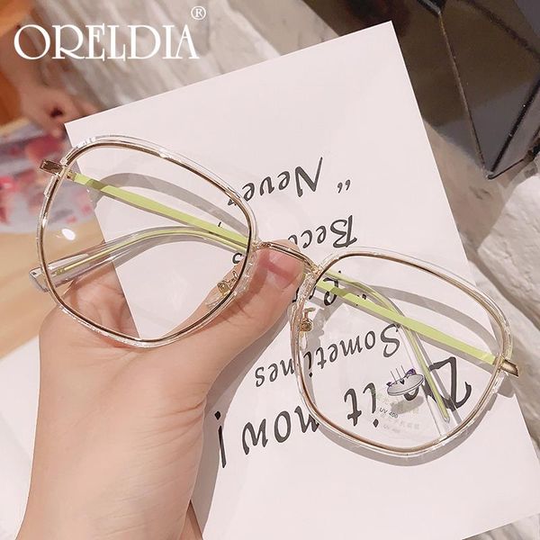 

sunglasses fashion transparent glasses ladies optical large frame retro simple polygon can wear myopia, White;black