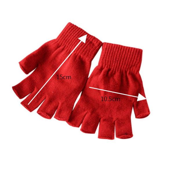 

warm fingerless autumn winter outdoor stretch elastic warm knitted half finger gloves exposed fingers writing mittens