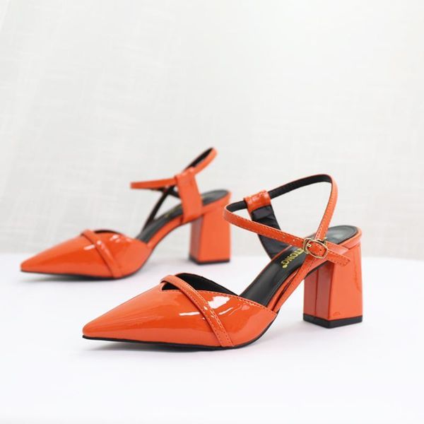 

high heels hollow coarse sandals high-heeled shallow mouth pointed toe women shoes dress, Black