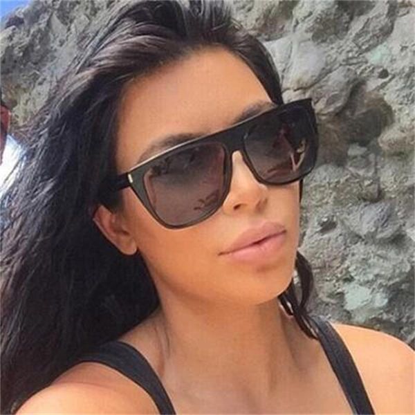 

2021 retro women kim flat oversized kardashian elegant rivet men square sunglasses female sunglasses luxury dekti, White;black