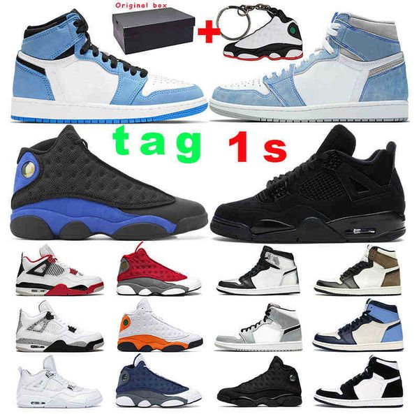 

jumpman mens basketball shoes 1s women university blue hyper royal 13s flint black cat 4s white cement fire red outdoor sport sneaker