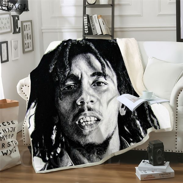 

cloocl reggae singer bob marley 3d print harajuku air conditioning blanket teens bedding throw blanket plush quilt