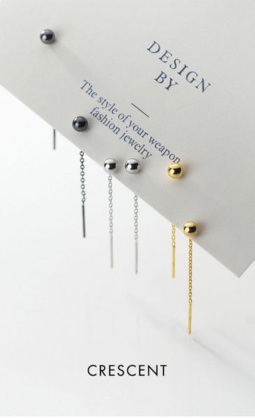 

dangle & chandelier bead tassel women drop silver earrings 925 sterling fine jewelry for 2021 hanging korean chain