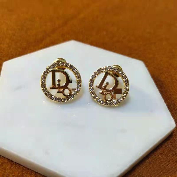 

design jewelry fashion new full diamond letter earrings for women, Golden